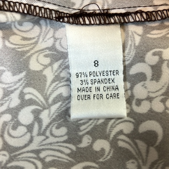 Dressbarn Women’s Size 8 Classic Vintage Brown & White A-Line Sleeveless Dress - Picture 5 of 9